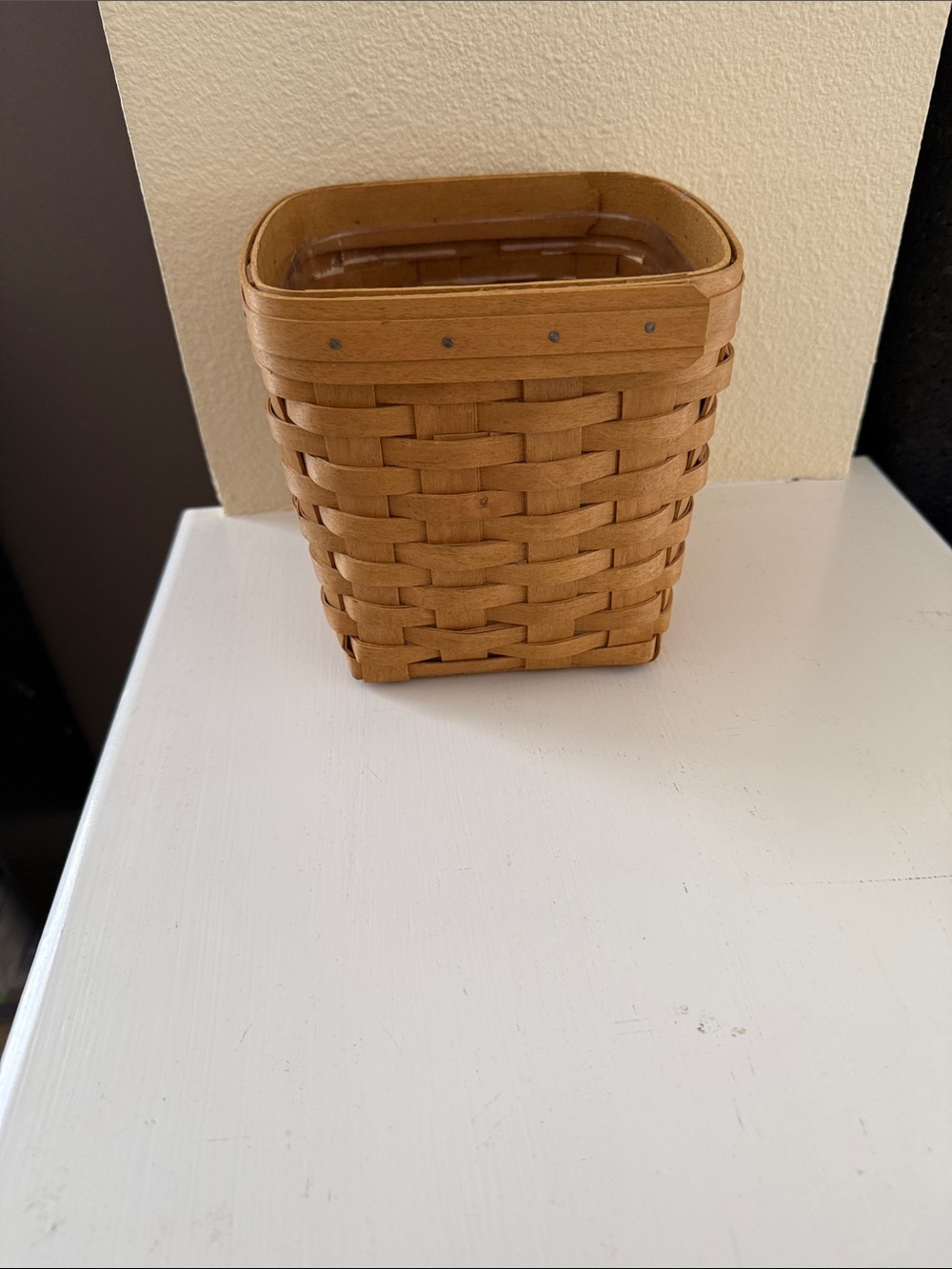Longaberger Tall Tissue Natural Brown Woven Basket